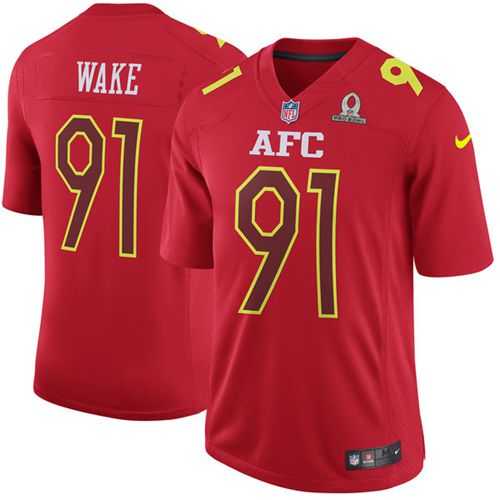 Nike Miami Dolphins #91 Cameron Wake Red Men's Stitched NFL Game AFC 2017 Pro Bowl Jersey