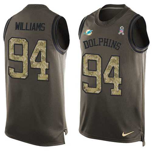 Nike Miami Dolphins #94 Mario Williams Green Men's Stitched NFL Limited Salute To Service Tank Top Jersey