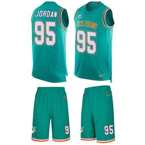 Nike Miami Dolphins #95 Dion Jordan Aqua Green Team Color Men's Stitched NFL Limited Tank Top Suit Jersey