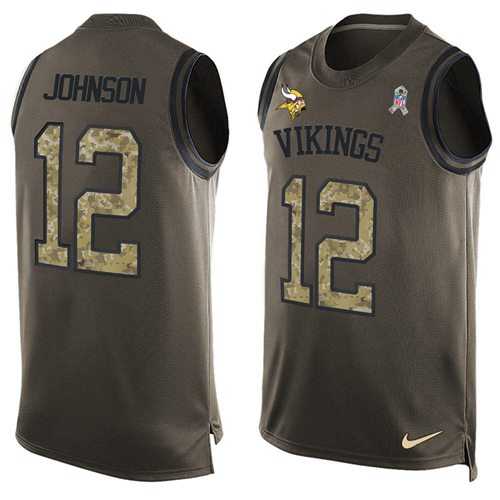 Nike Minnesota Vikings #12 Charles Johnson Green Men's Stitched NFL Limited Salute To Service Tank Top Jersey