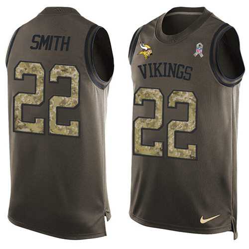 Nike Minnesota Vikings #22 Harrison Smith Green Men's Stitched NFL Limited Salute To Service Tank Top Jersey