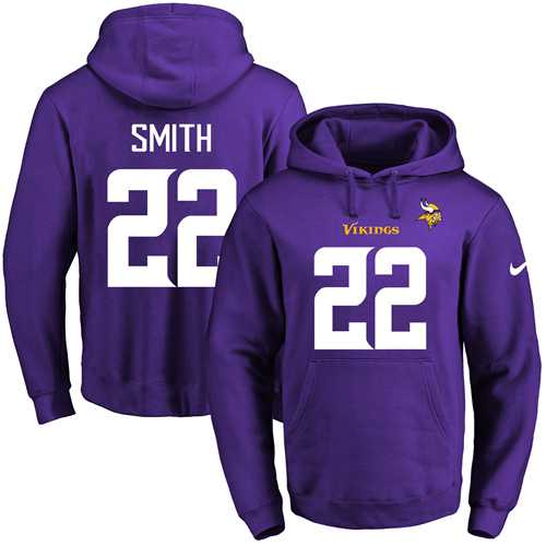 Nike Minnesota Vikings #22 Harrison Smith Purple Name & Number Pullover NFL Hoodie