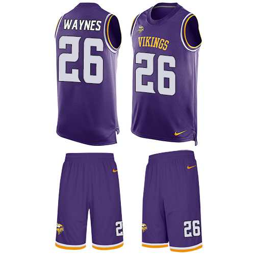 Nike Minnesota Vikings #26 Trae Waynes Purple Team Color Men's Stitched NFL Limited Tank Top Suit Jersey