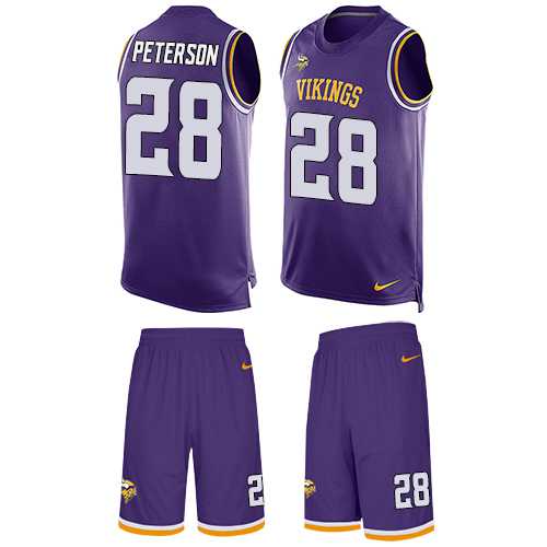 Nike Minnesota Vikings #28 Adrian Peterson Purple Team Color Men's Stitched NFL Limited Tank Top Suit Jersey