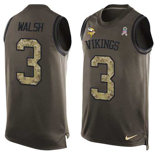 Nike Minnesota Vikings #3 Blair Walsh Green Men's Stitched NFL Limited Salute To Service Tank Top Jersey