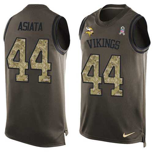 Nike Minnesota Vikings #44 Matt Asiata Green Men's Stitched NFL Limited Salute To Service Tank Top Jersey