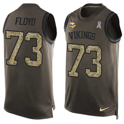 Nike Minnesota Vikings #73 Sharrif Floyd Green Men's Stitched NFL Limited Salute To Service Tank Top Jersey