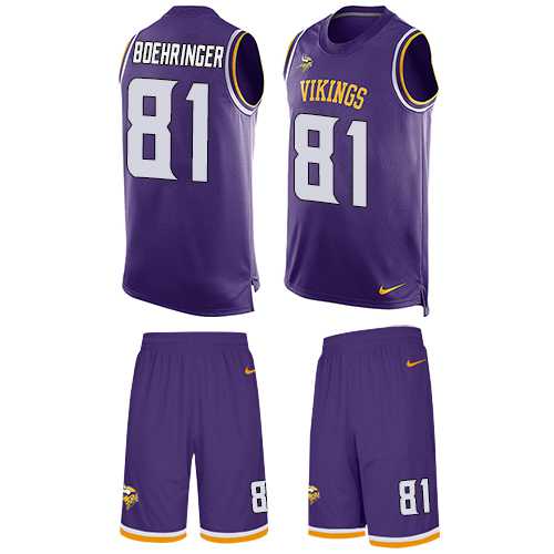 Nike Minnesota Vikings #81 Moritz Boehringer Purple Team Color Men's Stitched NFL Limited Tank Top Suit Jersey