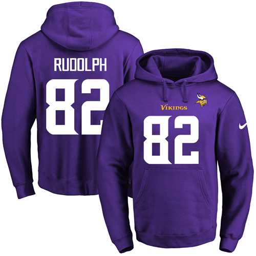 Nike Minnesota Vikings #82 Kyle Rudolph Purple Name & Number Pullover NFL Hoodie