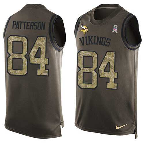 Nike Minnesota Vikings #84 Cordarrelle Patterson Green Men's Stitched NFL Limited Salute To Service Tank Top Jersey