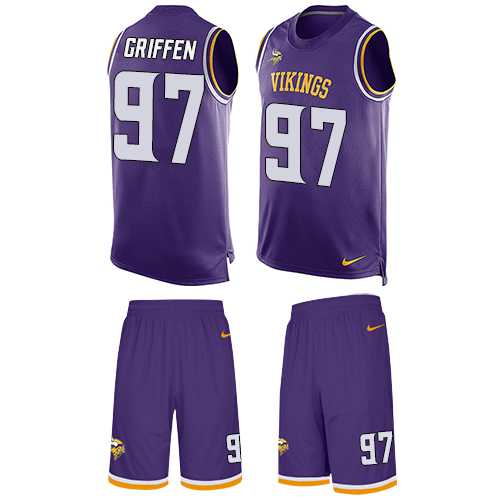 Nike Minnesota Vikings #97 Everson Griffen Purple Team Color Men's Stitched NFL Limited Tank Top Suit Jersey