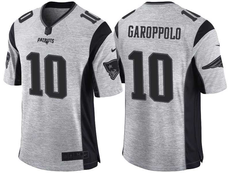 Nike New England Patriots #10 Jimmy Garoppolo 2016 Gridiron Gray II Men's NFL Limited Jersey