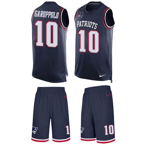 Nike New England Patriots #10 Jimmy Garoppolo Navy Blue Team Color Men's Stitched NFL Limited Tank Top Suit Jersey