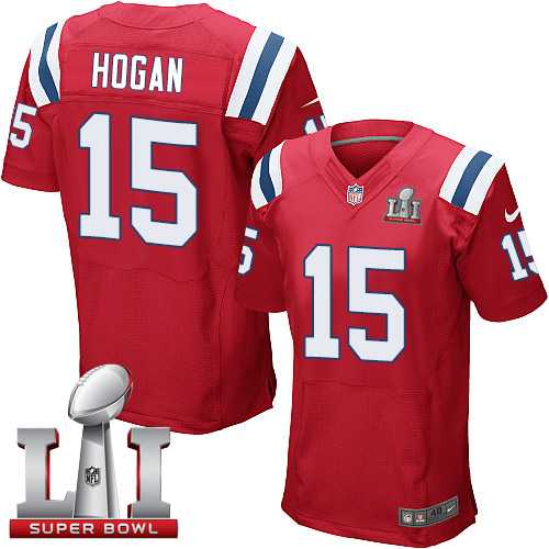 Nike New England Patriots #15 Chris Hogan Red Alternate Super Bowl LI 51 Men's Stitched NFL Elite Jersey