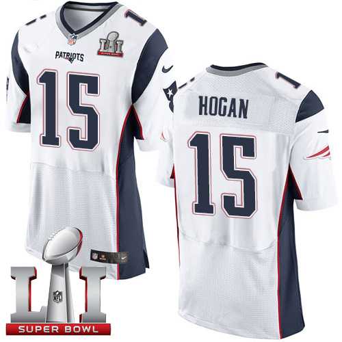 Nike New England Patriots #15 Chris Hogan White Super Bowl LI 51 Men's Stitched NFL Elite Jersey