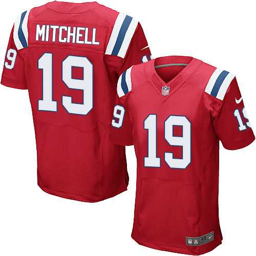 Nike New England Patriots #19 Malcolm Mitchell Red Alternate Men's Stitched NFL Elite Jersey