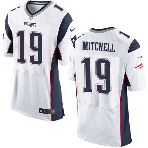 Nike New England Patriots #19 Malcolm Mitchell White Men's Stitched NFL Elite Jersey
