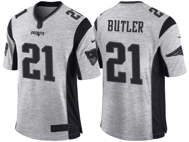 Nike New England Patriots #21 Malcolm Butler 2016 Gridiron Gray II Men's NFL Limited Jersey