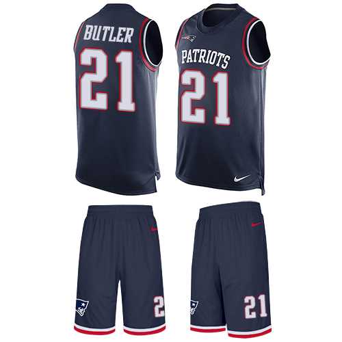 Nike New England Patriots #21 Malcolm Butler Navy Blue Team Color Men's Stitched NFL Limited Tank Top Suit Jersey