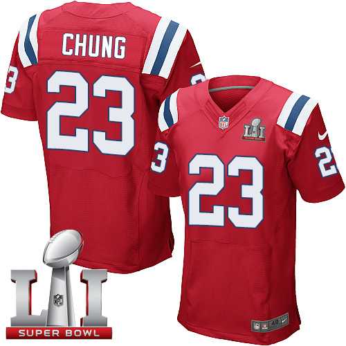 Nike New England Patriots #23 Patrick Chung Red Alternate Super Bowl LI 51 Men's Stitched NFL Elite Jersey