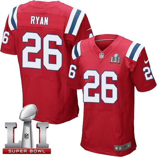 Nike New England Patriots #26 Logan Ryan Red Alternate Super Bowl LI 51 Men's Stitched NFL Elite Jersey