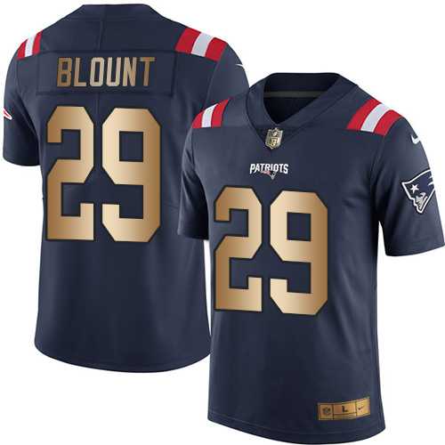 Nike New England Patriots #29 LeGarrette Blount Navy Blue Men's Stitched NFL Limited Gold Rush Jersey