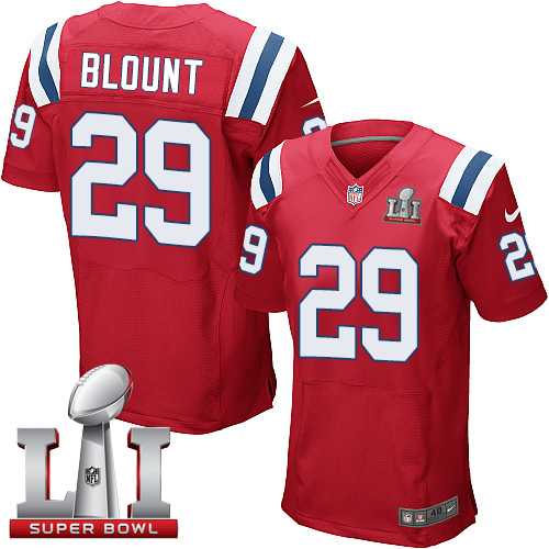 Nike New England Patriots #29 LeGarrette Blount Red Alternate Super Bowl LI 51 Men's Stitched NFL Elite Jersey