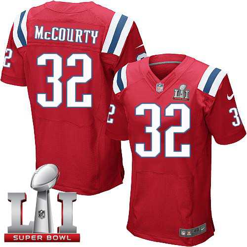 Nike New England Patriots #32 Devin McCourty Red Alternate Super Bowl LI 51 Men's Stitched NFL Elite Jersey