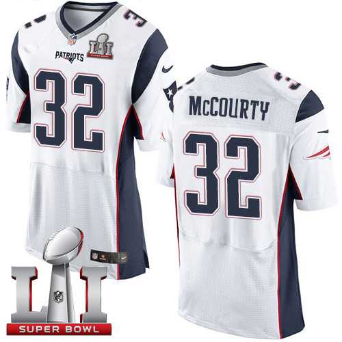 Nike New England Patriots #32 Devin McCourty White Super Bowl LI 51 Men's Stitched NFL New Elite Jersey