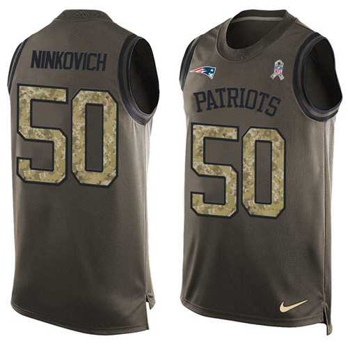Nike New England Patriots #50 Rob Ninkovich Green Men's Stitched NFL Limited Salute To Service Tank Top Jersey