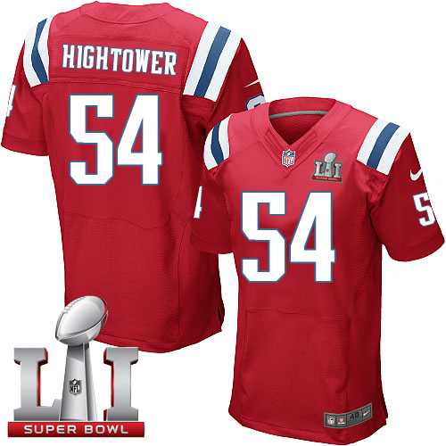 Nike New England Patriots #54 Dont'a Hightower Red Alternate Super Bowl LI 51 Men's Stitched NFL Elite Jersey
