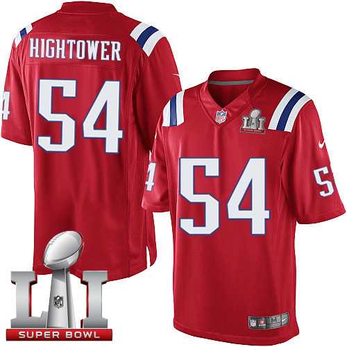 Nike New England Patriots #54 Dont'a Hightower Red Alternate Super Bowl LI 51 Men's Stitched NFL Limited Jersey