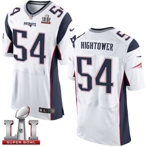Nike New England Patriots #54 Dont'a Hightower White Super Bowl LI 51 Men's Stitched NFL New Elite Jersey
