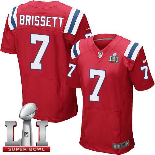 Nike New England Patriots #7 Jacoby Brissett Red Alternate Super Bowl LI 51 Men's Stitched NFL Elite Jersey