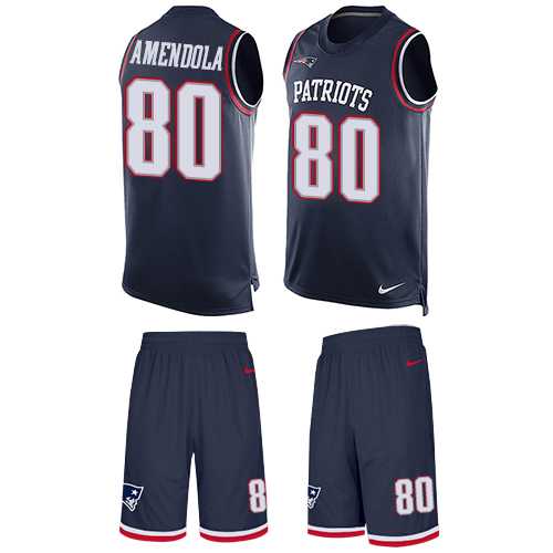 Nike New England Patriots #80 Danny Amendola Navy Blue Team Color Men's Stitched NFL Limited Tank Top Suit Jersey