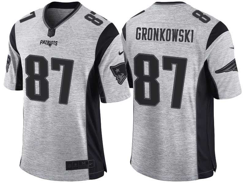 Nike New England Patriots #87 Rob Gronkowski 2016 Gridiron Gray II Men's NFL Limited Jersey