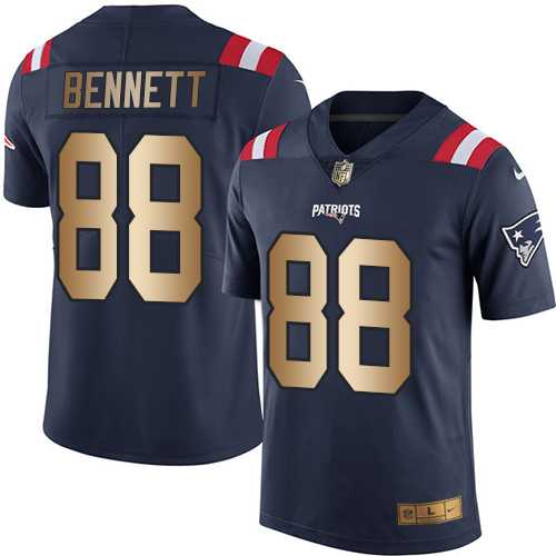 Nike New England Patriots #88 Martellus Bennett Navy Blue Men's Stitched NFL Limited Gold Rush Jersey