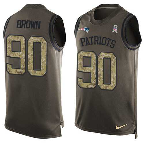 Nike New England Patriots #90 Malcom Brown Green Men's Stitched NFL Limited Salute To Service Tank Top Jersey