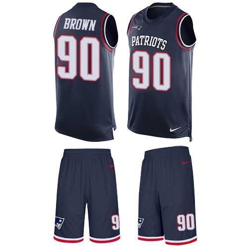 Nike New England Patriots #90 Malcom Brown Navy Blue Team Color Men's Stitched NFL Limited Tank Top Suit Jersey