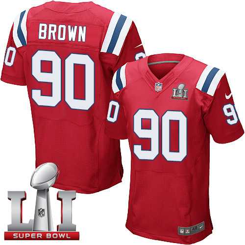 Nike New England Patriots #90 Malcom Brown Red Alternate Super Bowl LI 51 Men's Stitched NFL Elite Jersey