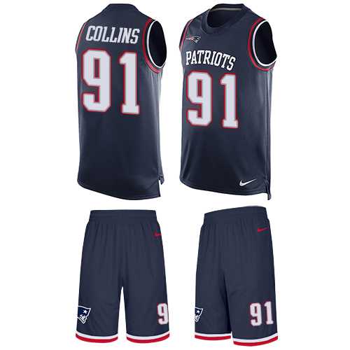 Nike New England Patriots #91 Jamie Collins Navy Blue Team Color Men's Stitched NFL Limited Tank Top Suit Jersey