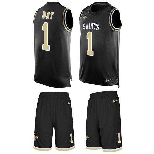 Nike New Orleans Saints #1 Who Dat Black Team Color Men's Stitched NFL Limited Tank Top Suit Jersey