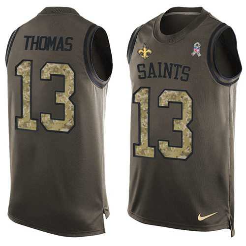 Nike New Orleans Saints #13 Michael Thomas Green Men's Stitched NFL Limited Salute To Service Tank Top Jersey