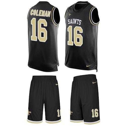 Nike New Orleans Saints #16 Brandon Coleman Black Team Color Men's Stitched NFL Limited Tank Top Suit Jersey