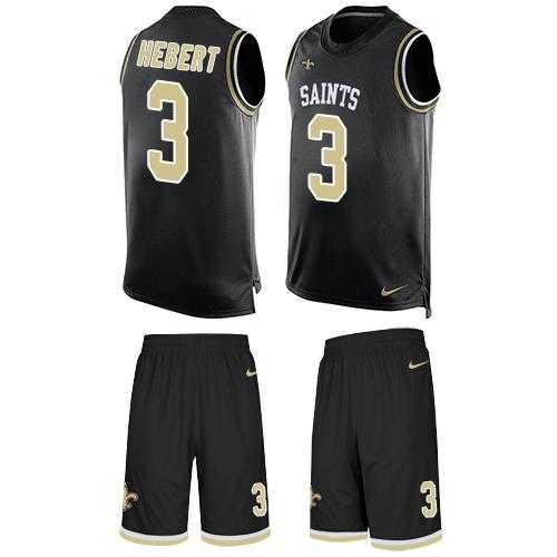 Nike New Orleans Saints #3 Bobby Hebert Black Team Color Men's Stitched NFL Limited Tank Top Suit Jersey