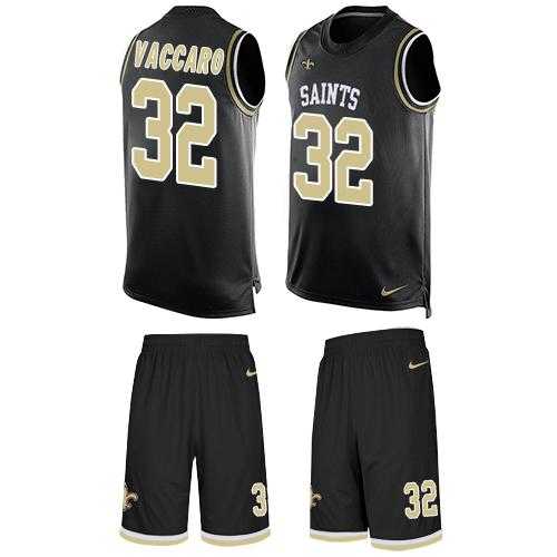 Nike New Orleans Saints #32 Kenny Vaccaro Black Team Color Men's Stitched NFL Limited Tank Top Suit Jersey