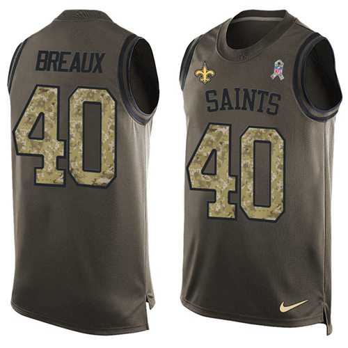 Nike New Orleans Saints #40 Delvin Breaux Green Men's Stitched NFL Limited Salute To Service Tank Top Jersey