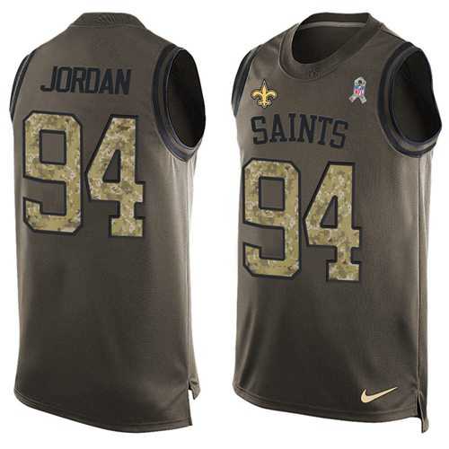 Nike New Orleans Saints #94 Cameron Jordan Green Men's Stitched NFL Limited Salute To Service Tank Top Jersey