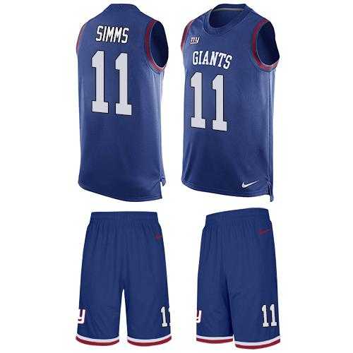 Nike New York Giants #11 Phil Simms Royal Blue Team Color Men's Stitched NFL Limited Tank Top Suit Jersey