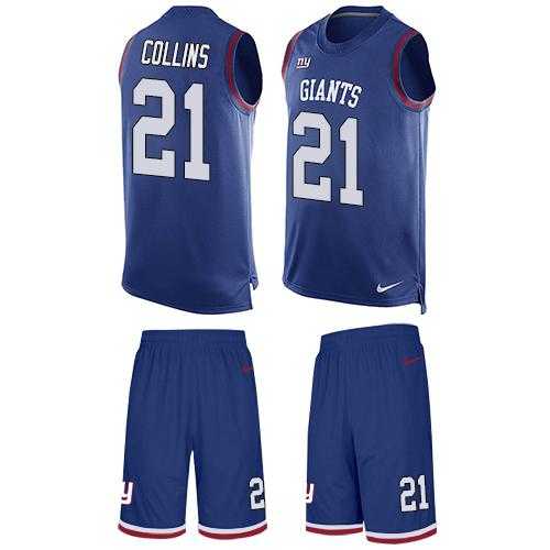 Nike New York Giants #21 Landon Collins Royal Blue Team Color Men's Stitched NFL Limited Tank Top Suit Jersey